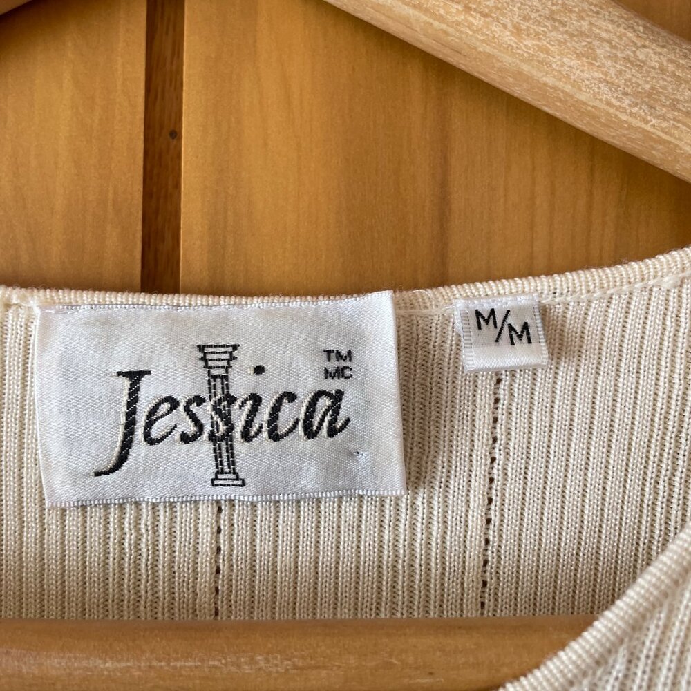 Jessica Cream Ribbed Knit Tank Top - Picture 3 of 5